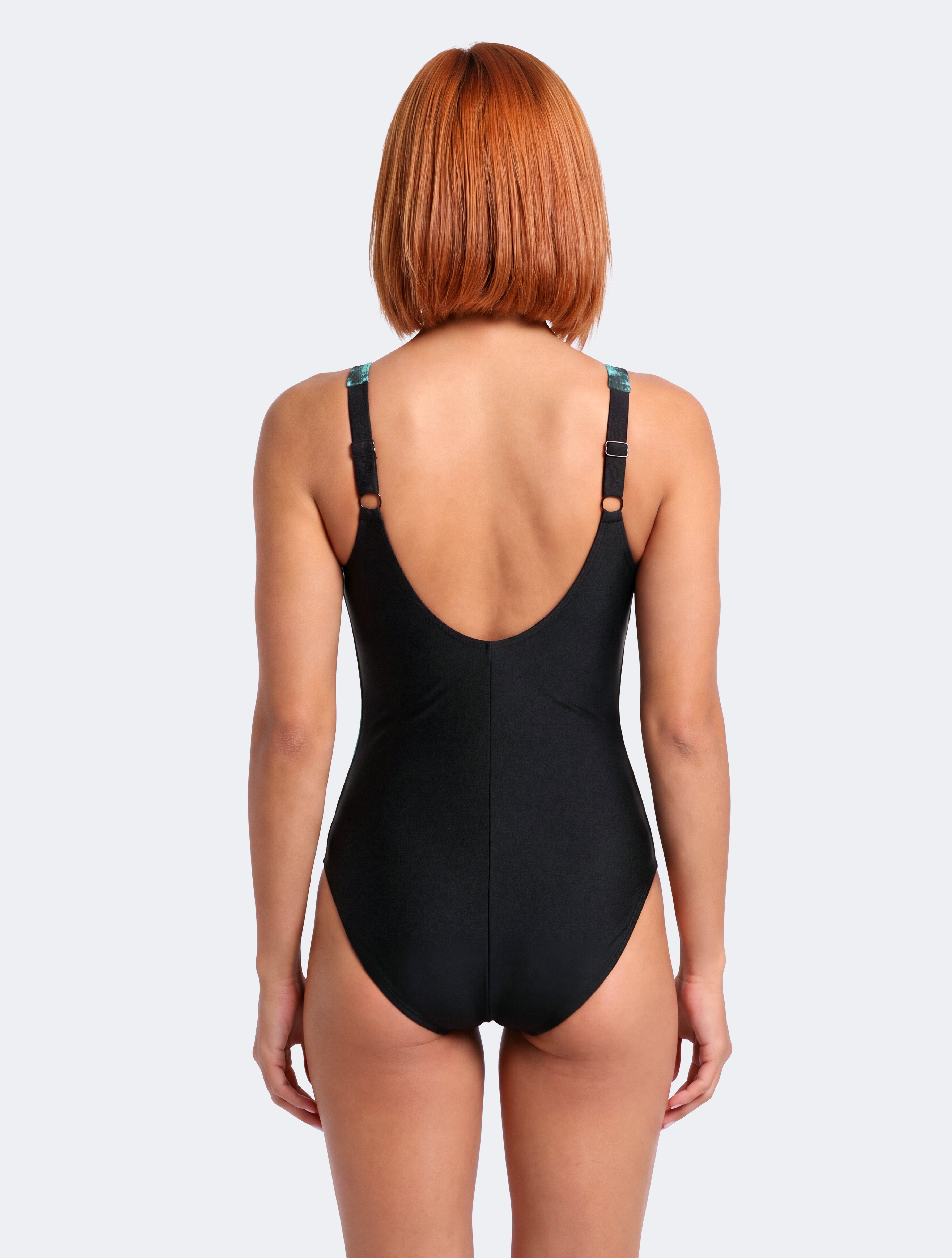 Traje De Baño Deportivo Costado verde