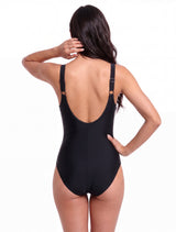 Traje de Baño Deportivo Corte Busto Morado con Protección UV Integrada
