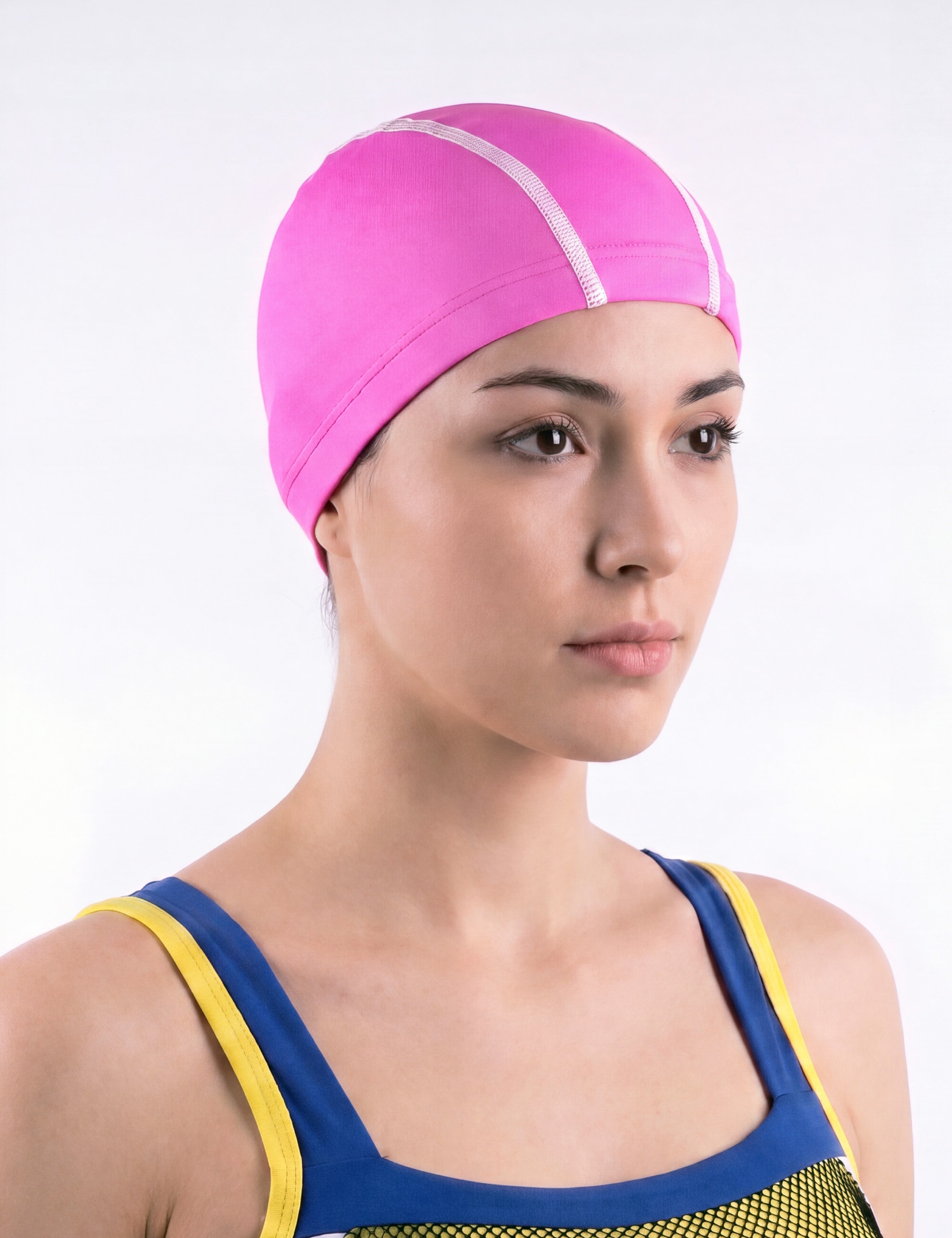 Gorro deportivo de lycra para natación fucsia