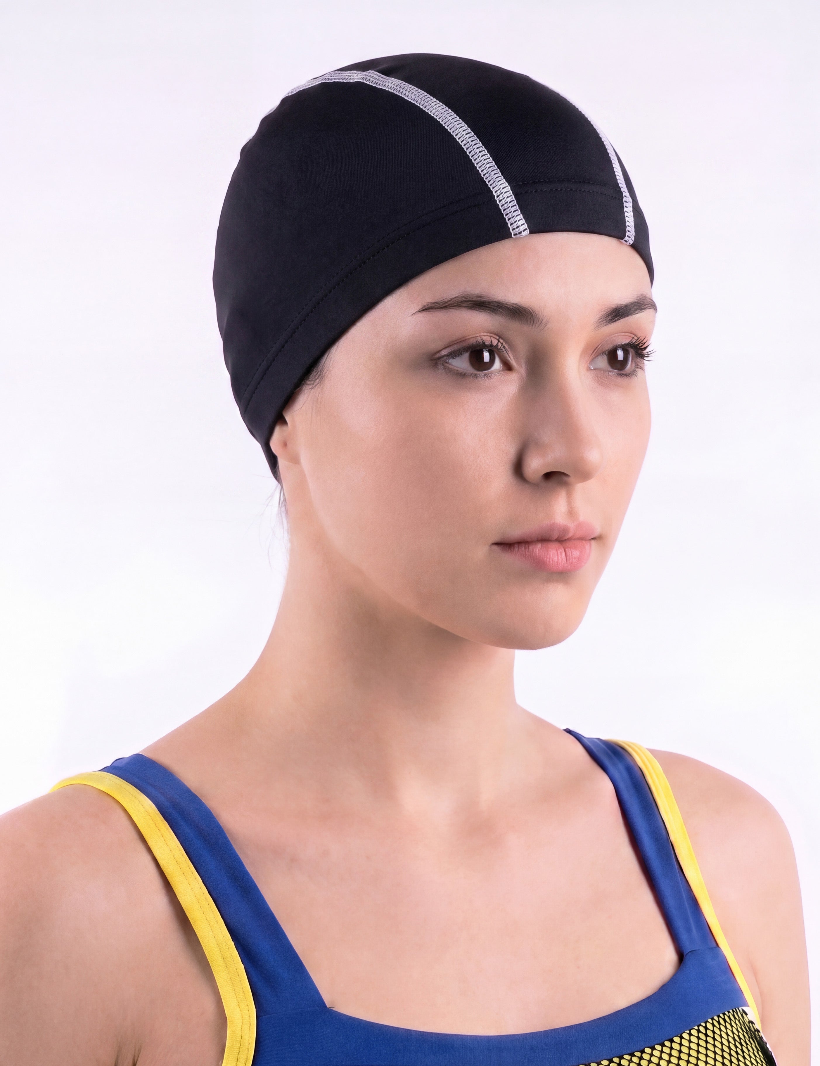 Gorro deportivo de lycra para natación negro