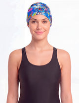 Gorros de natación de lycra estampados por mayor sobre 12 unidades