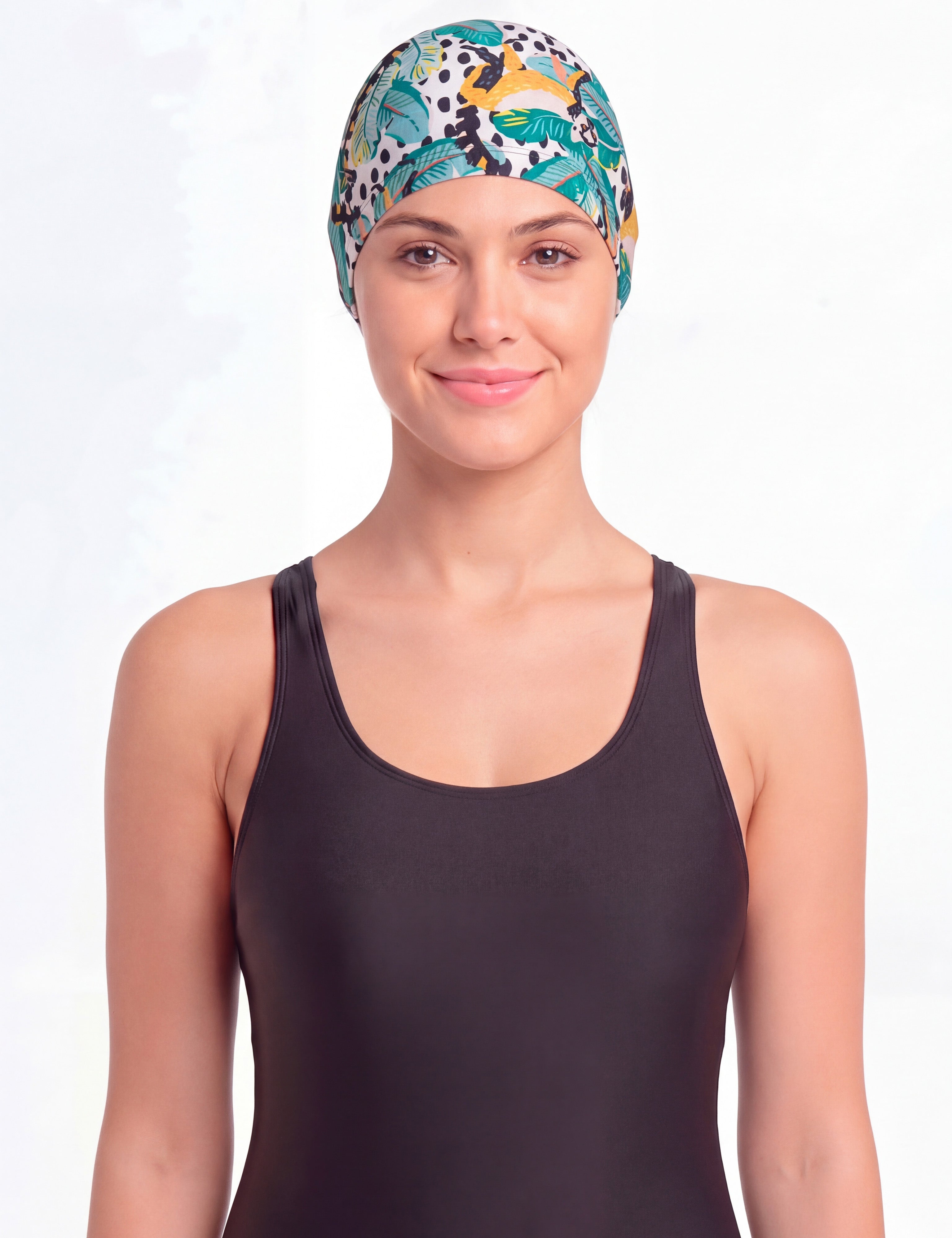 Gorros de natación de lycra estampados por mayor sobre 12 unidades