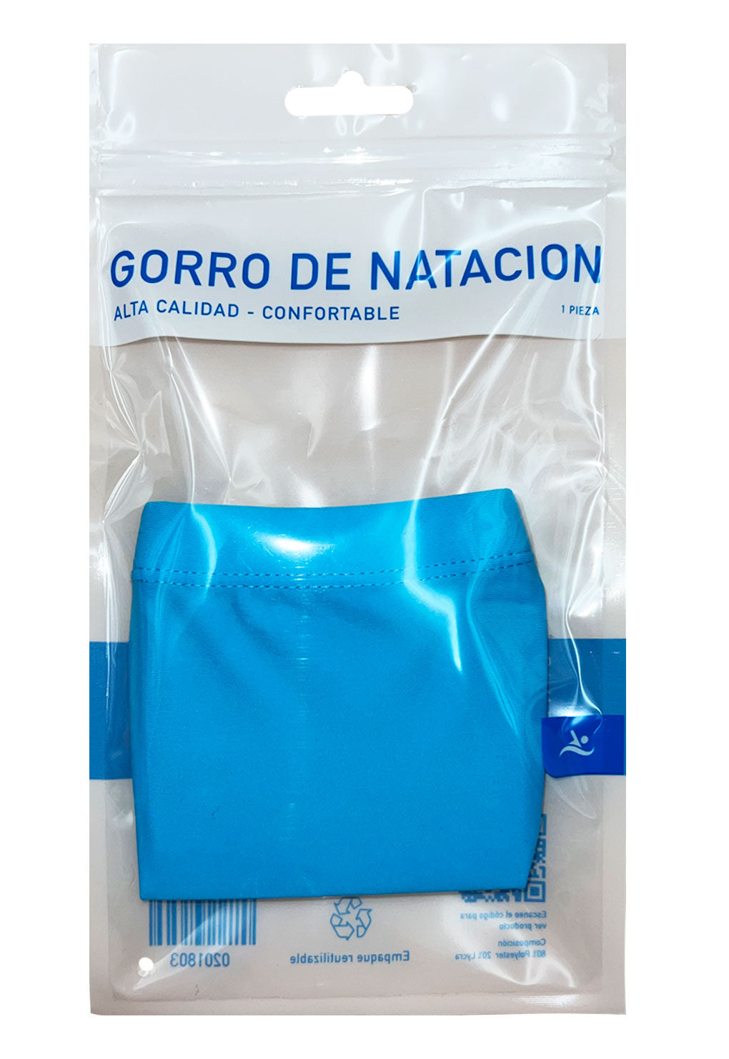 Gorro de natación de lycra turquesa