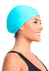 Gorro de natación de lycra turquesa
