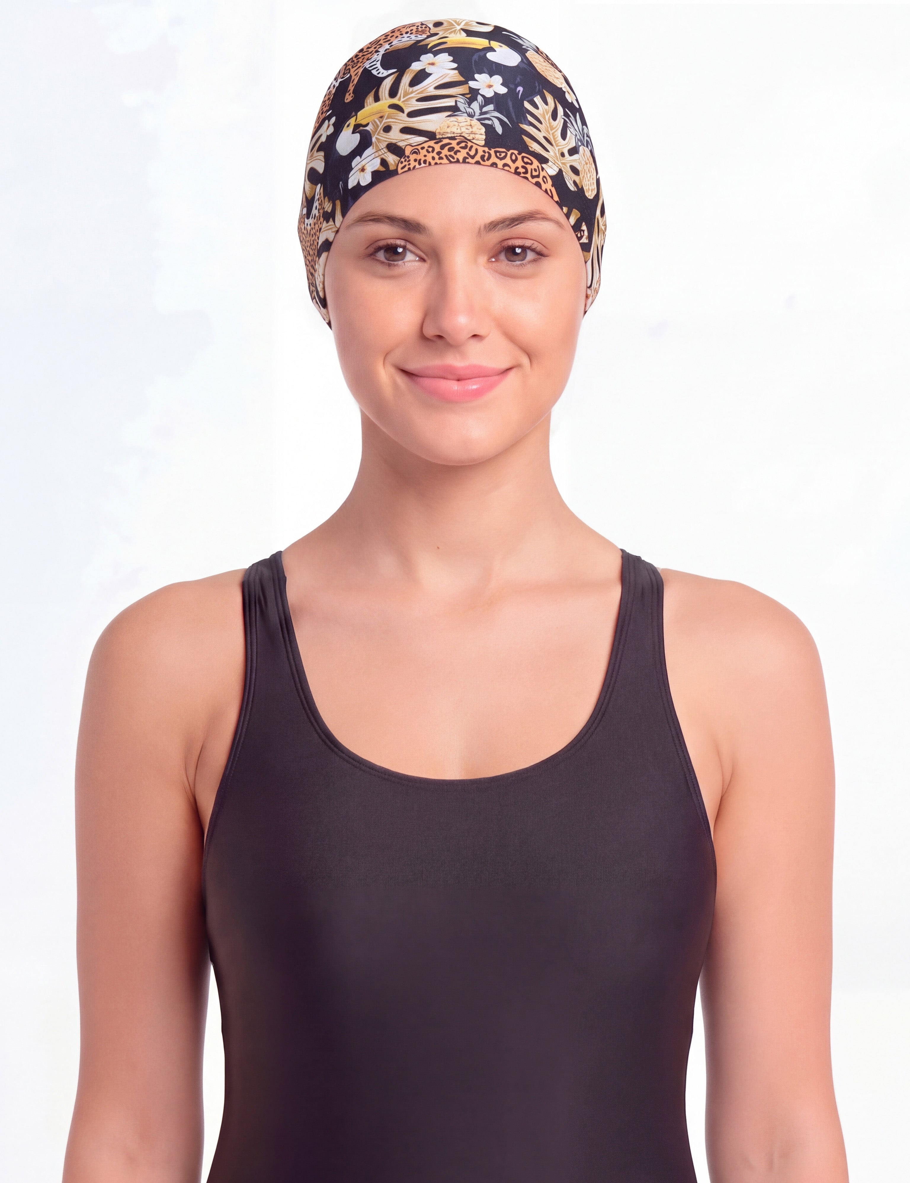 Gorros de natación de lycra estampados por mayor sobre 12 unidades