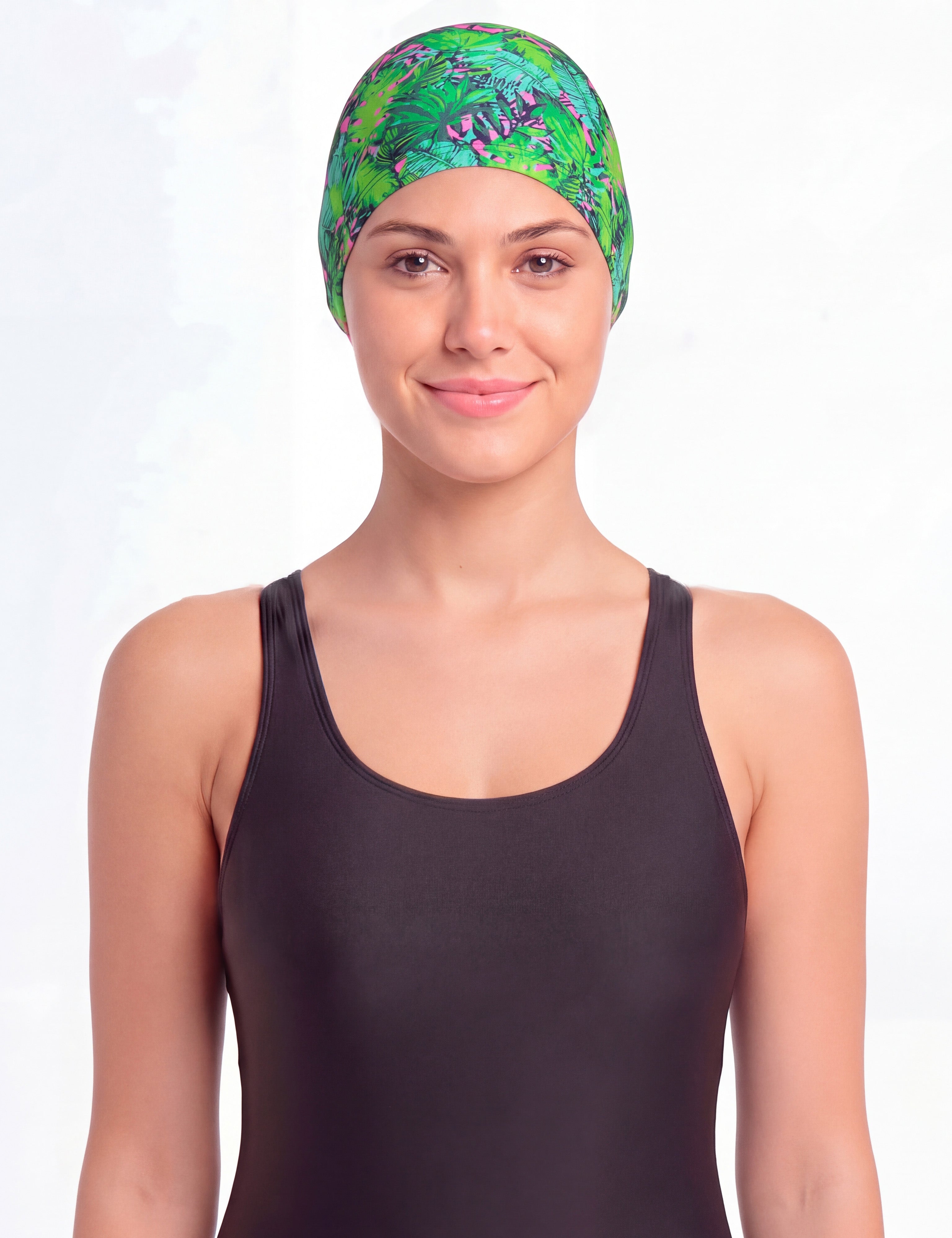 Gorros de natación de lycra estampados por mayor sobre 12 unidades