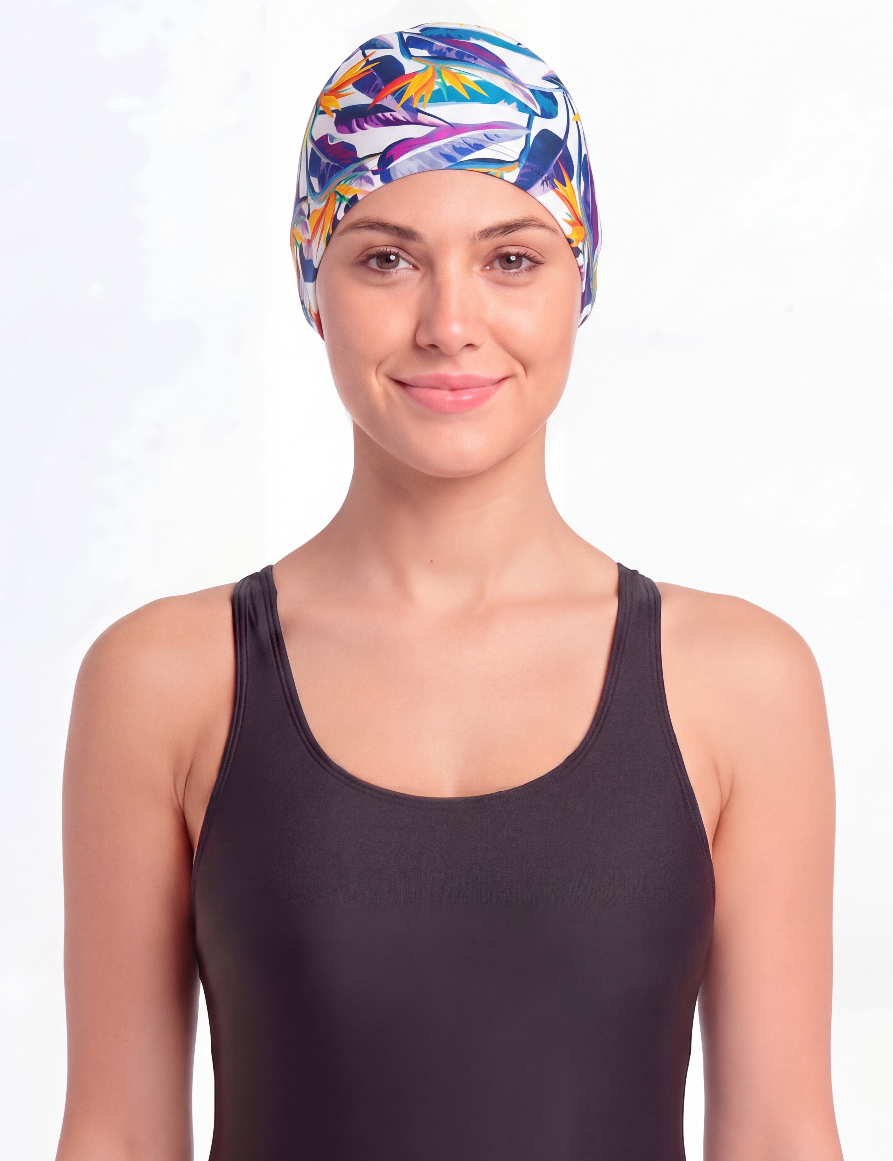 Gorros de natación de lycra estampados por mayor sobre 12 unidades