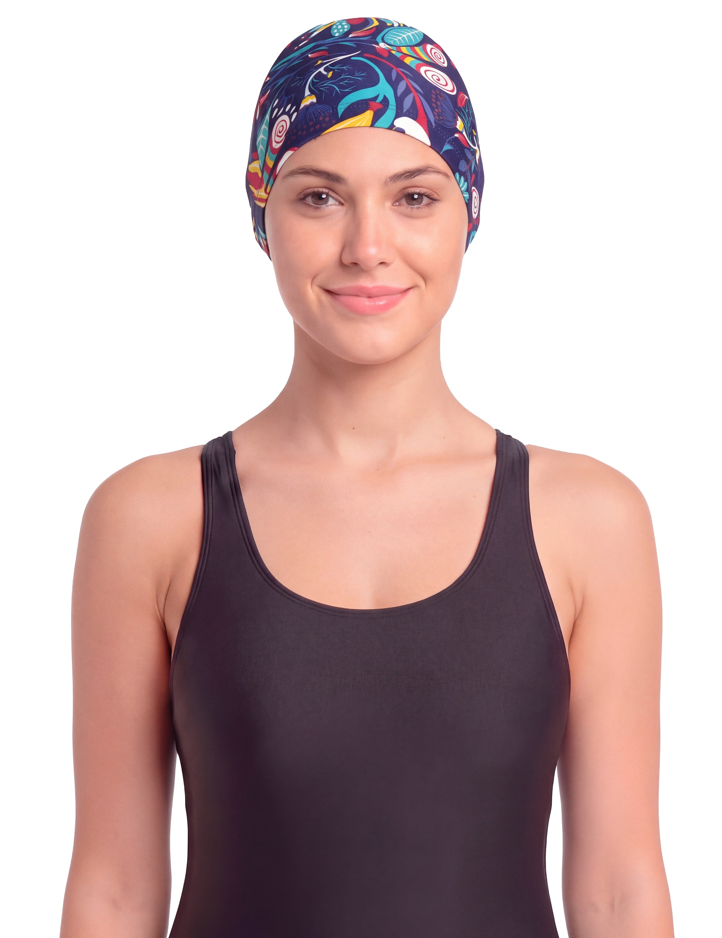 Gorros de natación de lycra estampados por mayor sobre 12 unidades