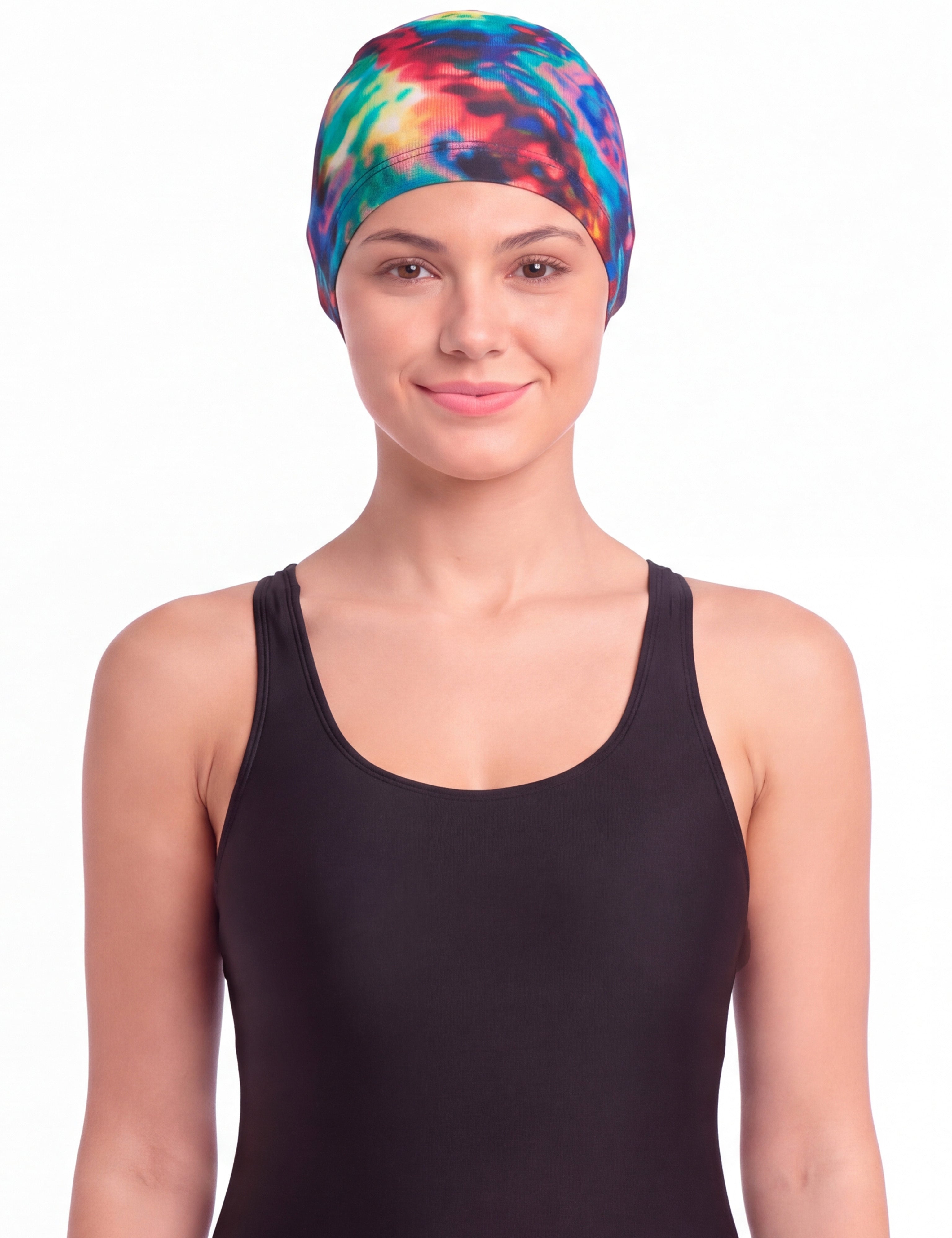 Gorros de natación de lycra estampados por mayor sobre 12 unidades