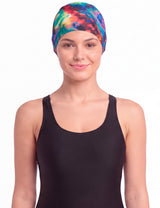 Gorros de natación de lycra estampados por mayor sobre 12 unidades