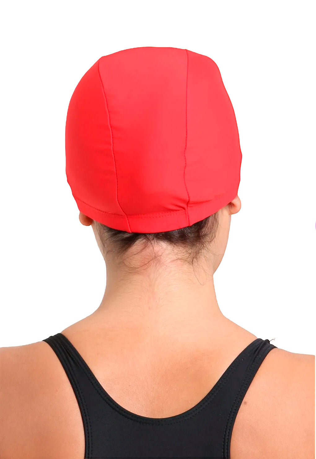 Gorro de natación de lycra rojo