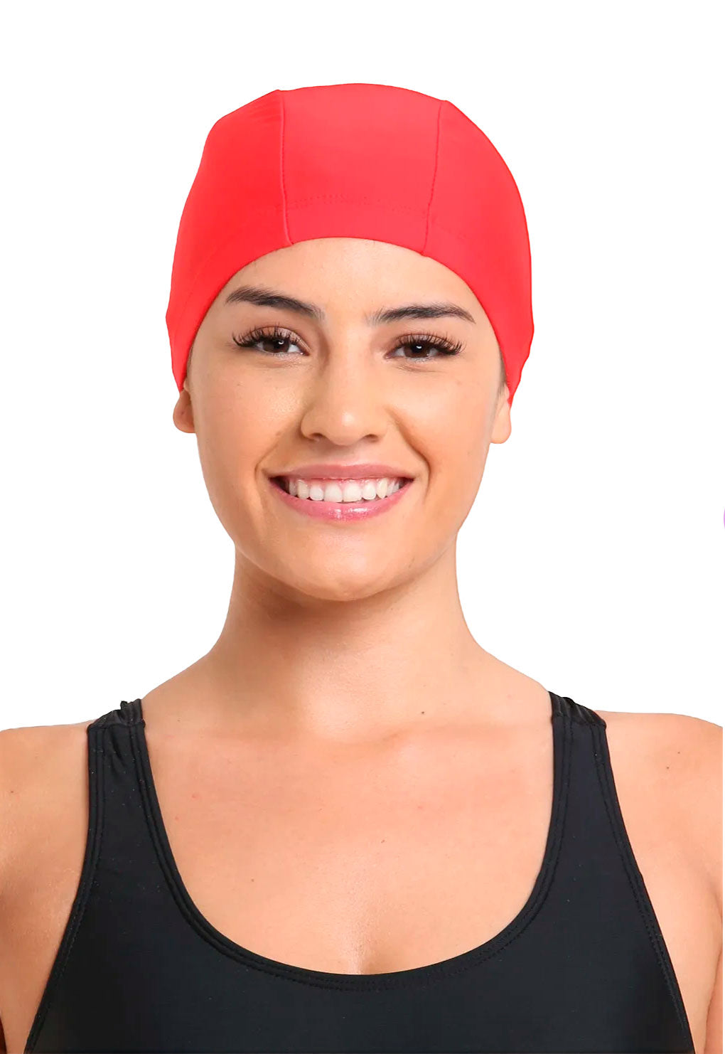 Gorro de natación de lycra rojo