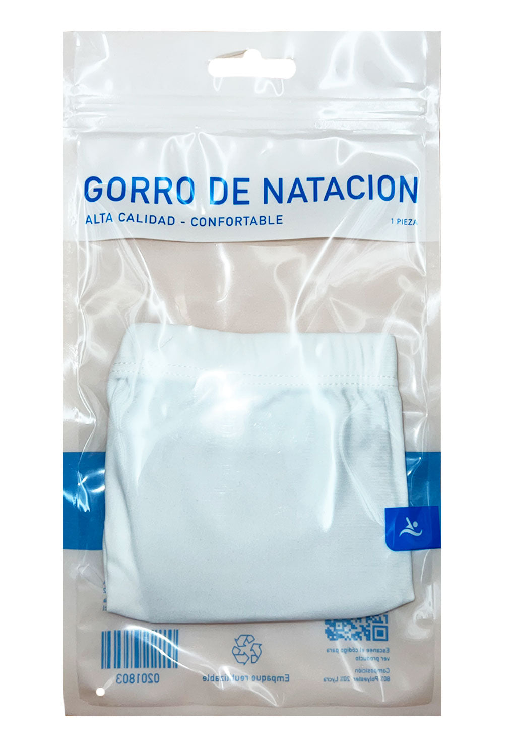 Gorro de natación de lycra blanco
