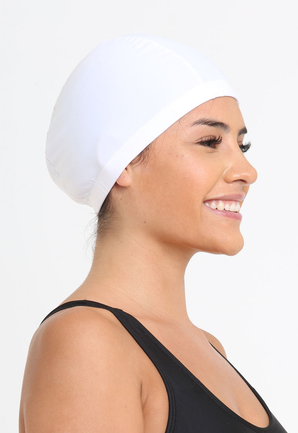 Gorro de natación de lycra blanco