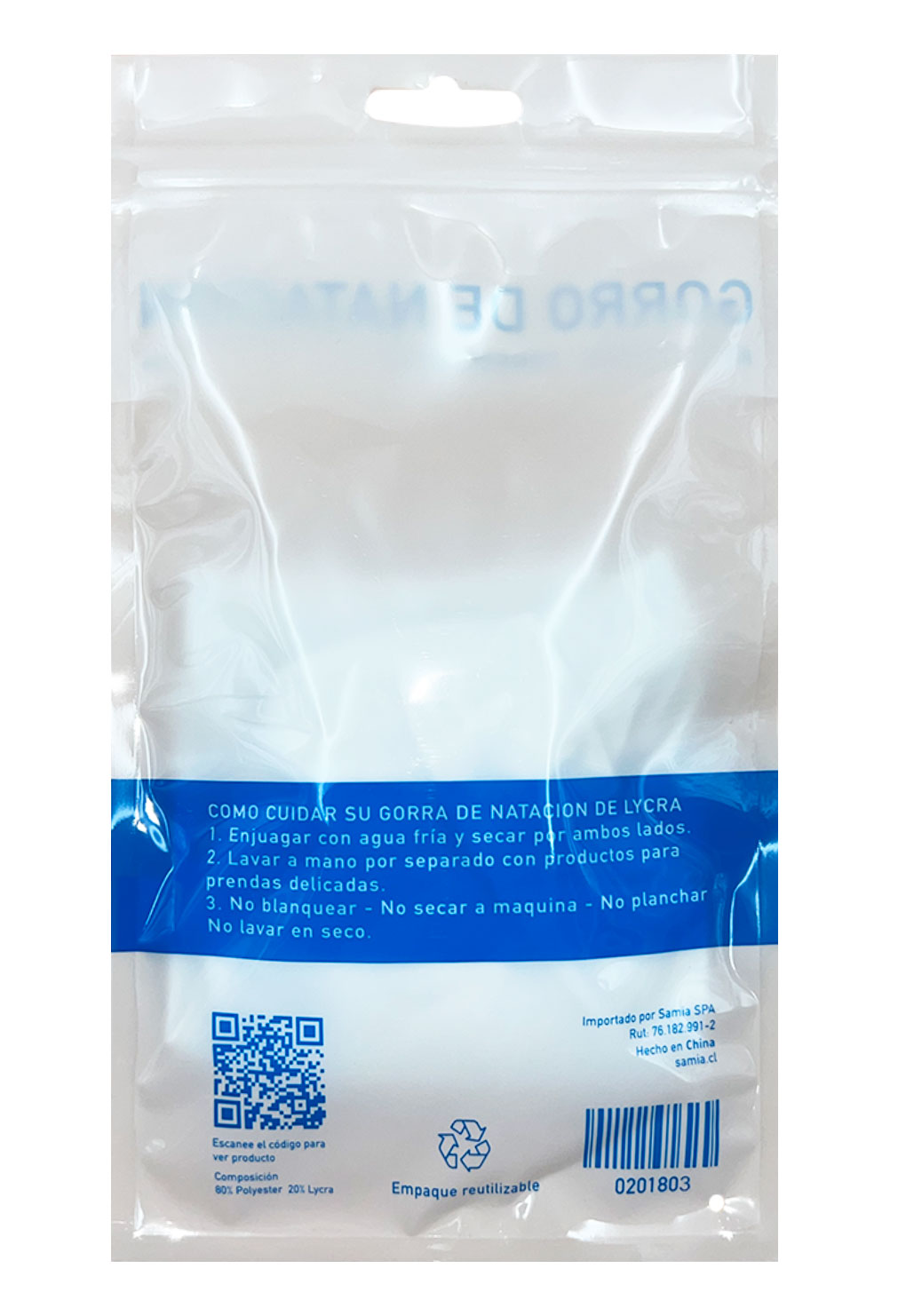 Gorro de natación de lycra blanco