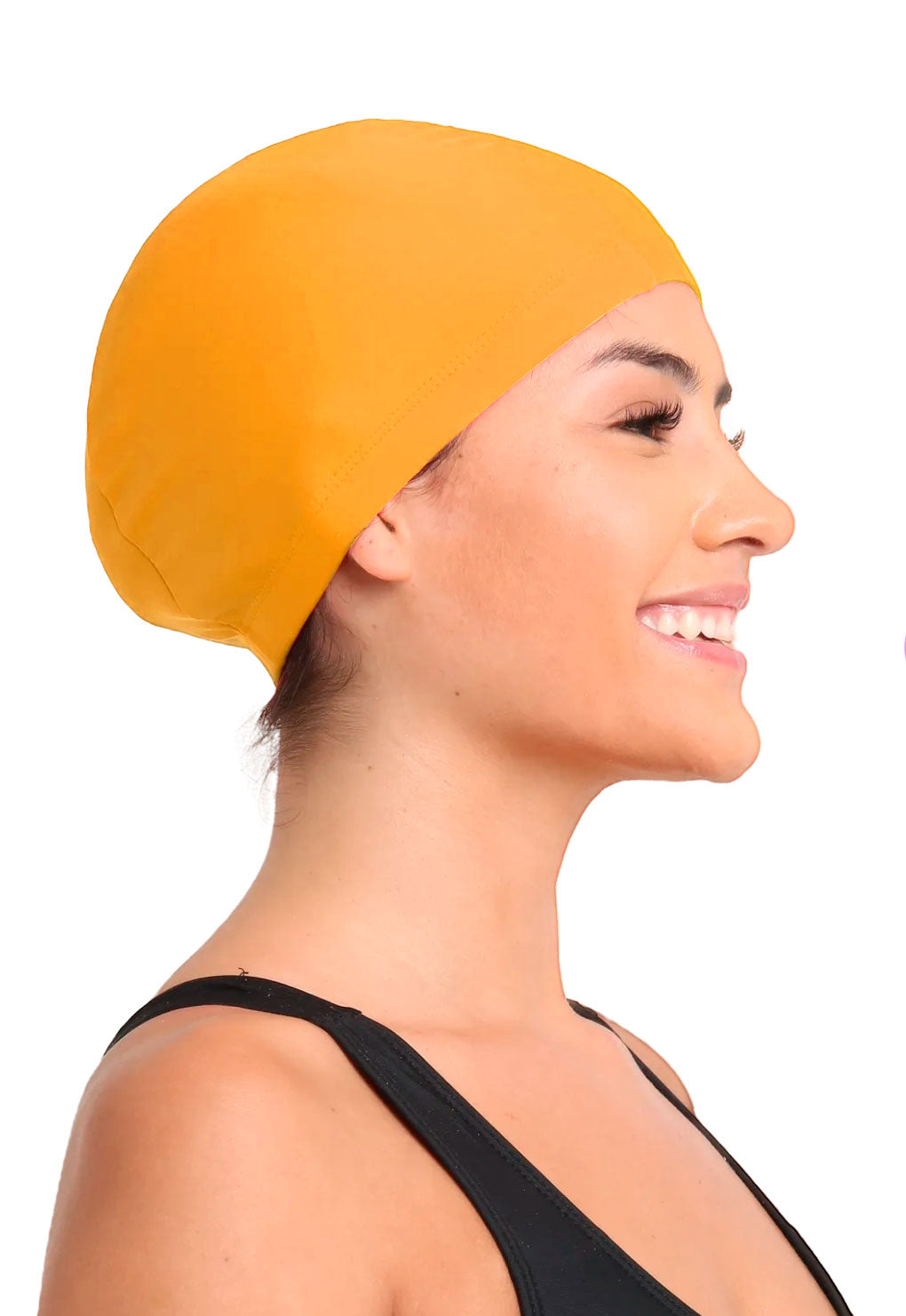 Gorro de natación de lycra amarillo