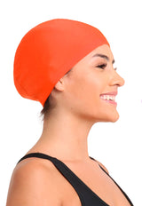 Gorro de natación de lycra naranjo