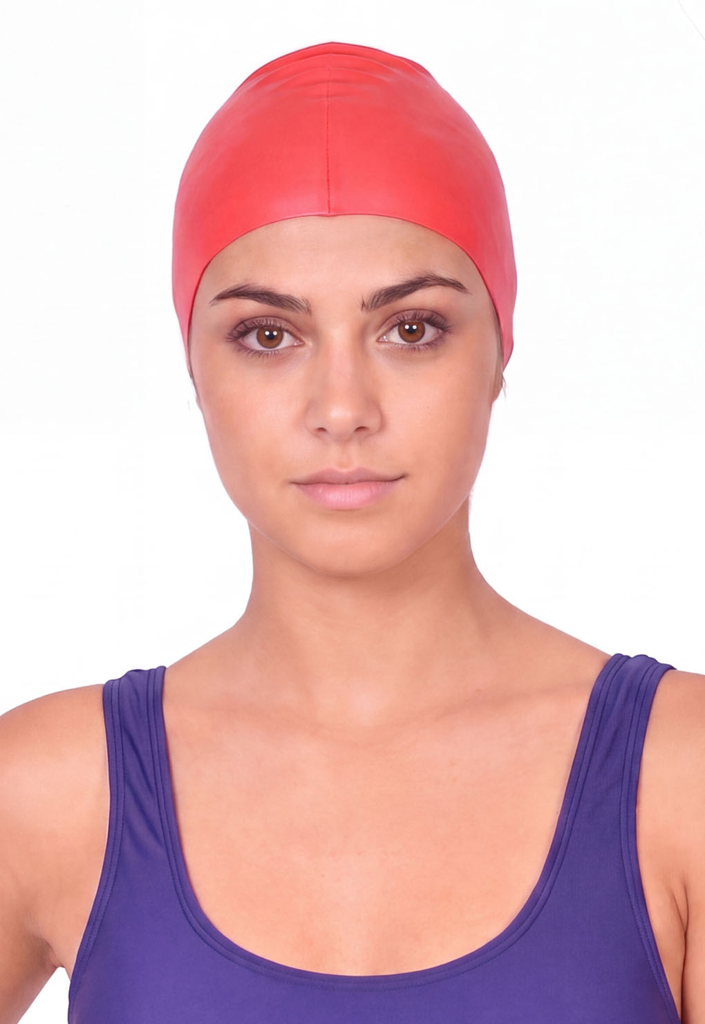 Gorro de natación de silicona rojo
