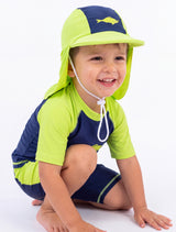 Gorro niño traje de baño verde protección solar