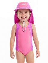 Gorro Niña traje de baño fucsia protección solar