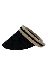 Visera de paja negra