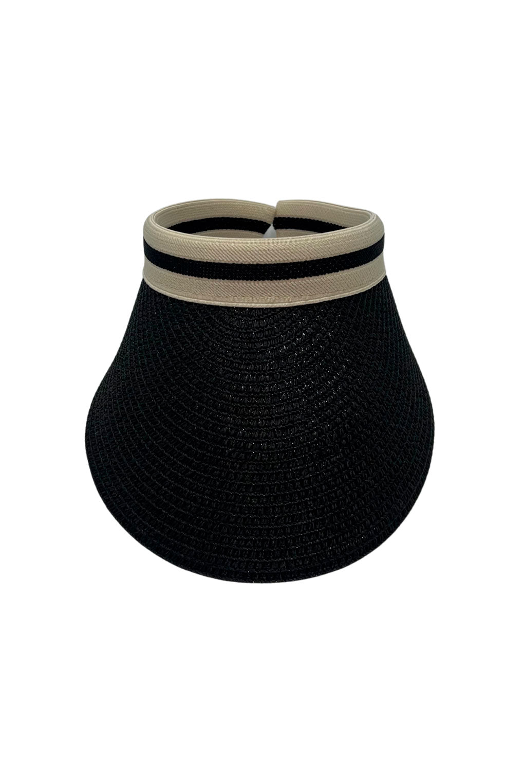 Visera de paja negra