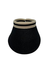 Visera de paja negra