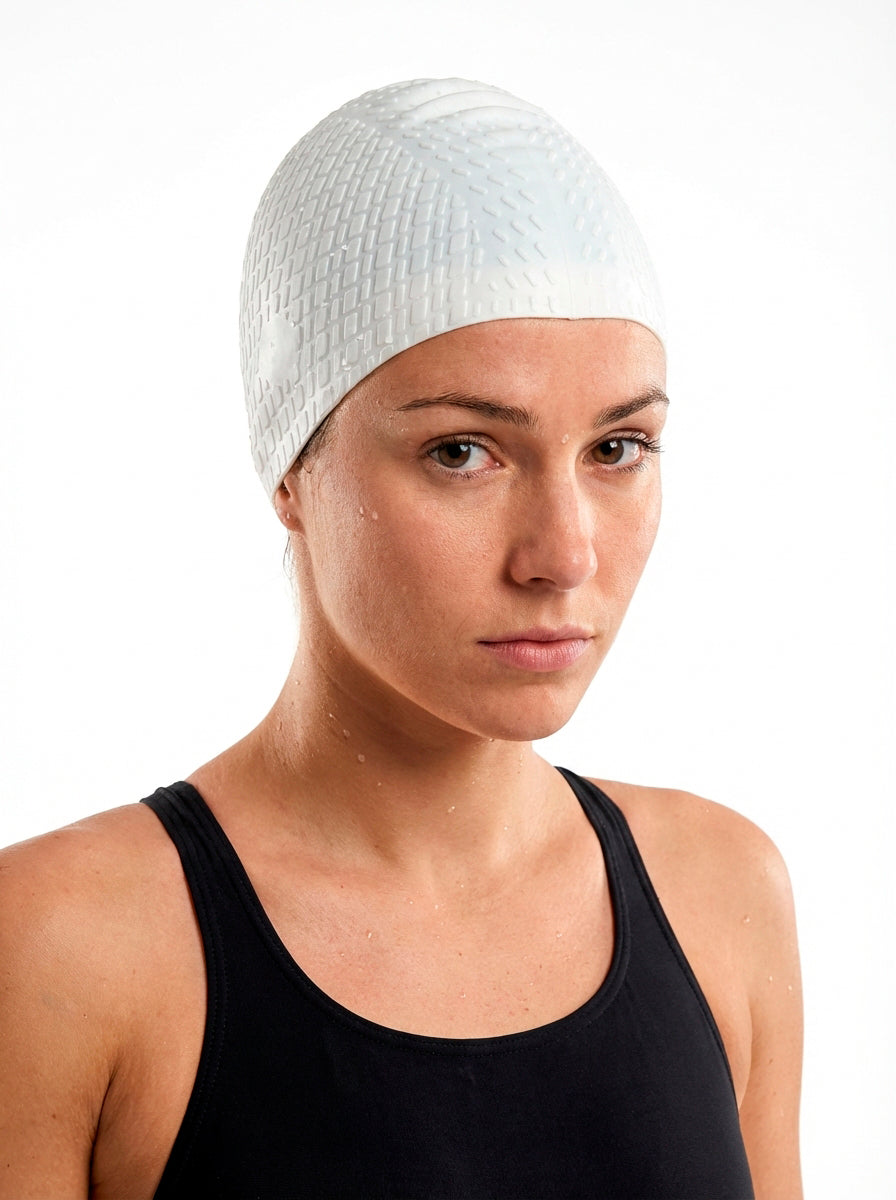 Gorro goma grande natación blanco