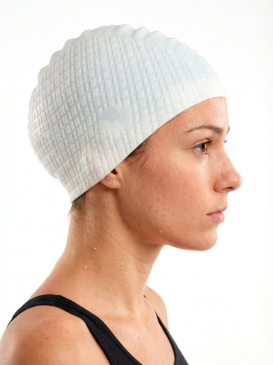 Gorro goma grande natación blanco