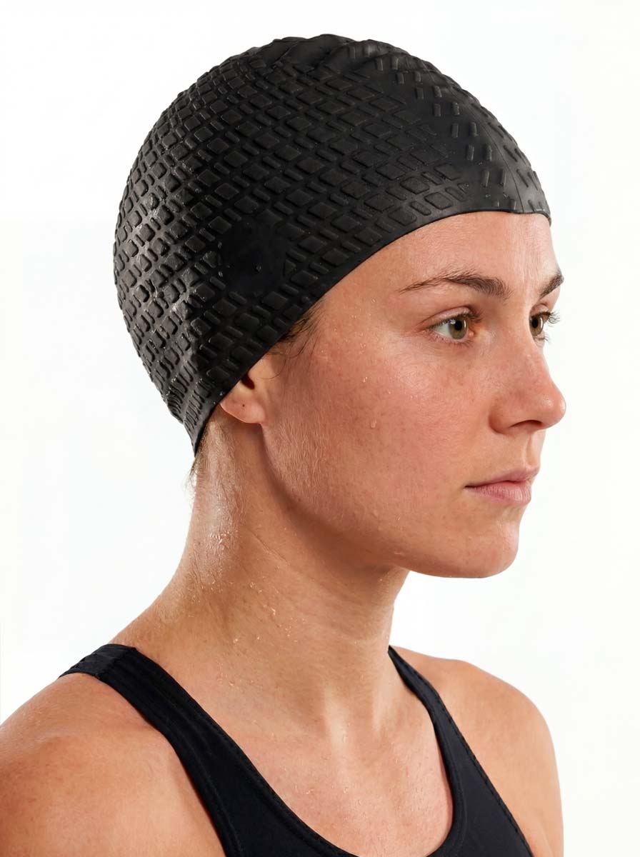 Gorro goma grande natación negro