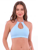Bikini Peto Halter con Escote Gota Celeste