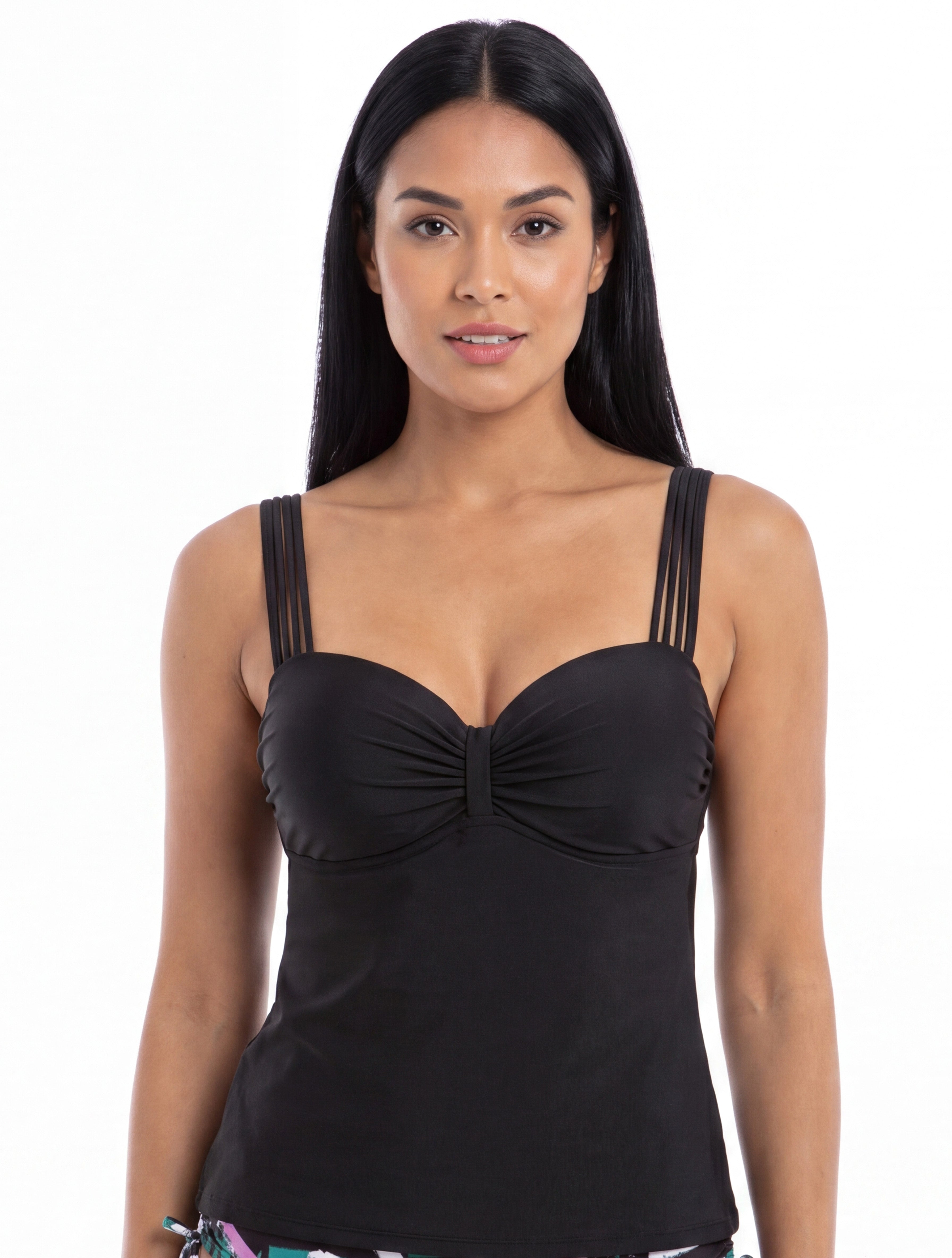Tankini traje de baño lazos  negro