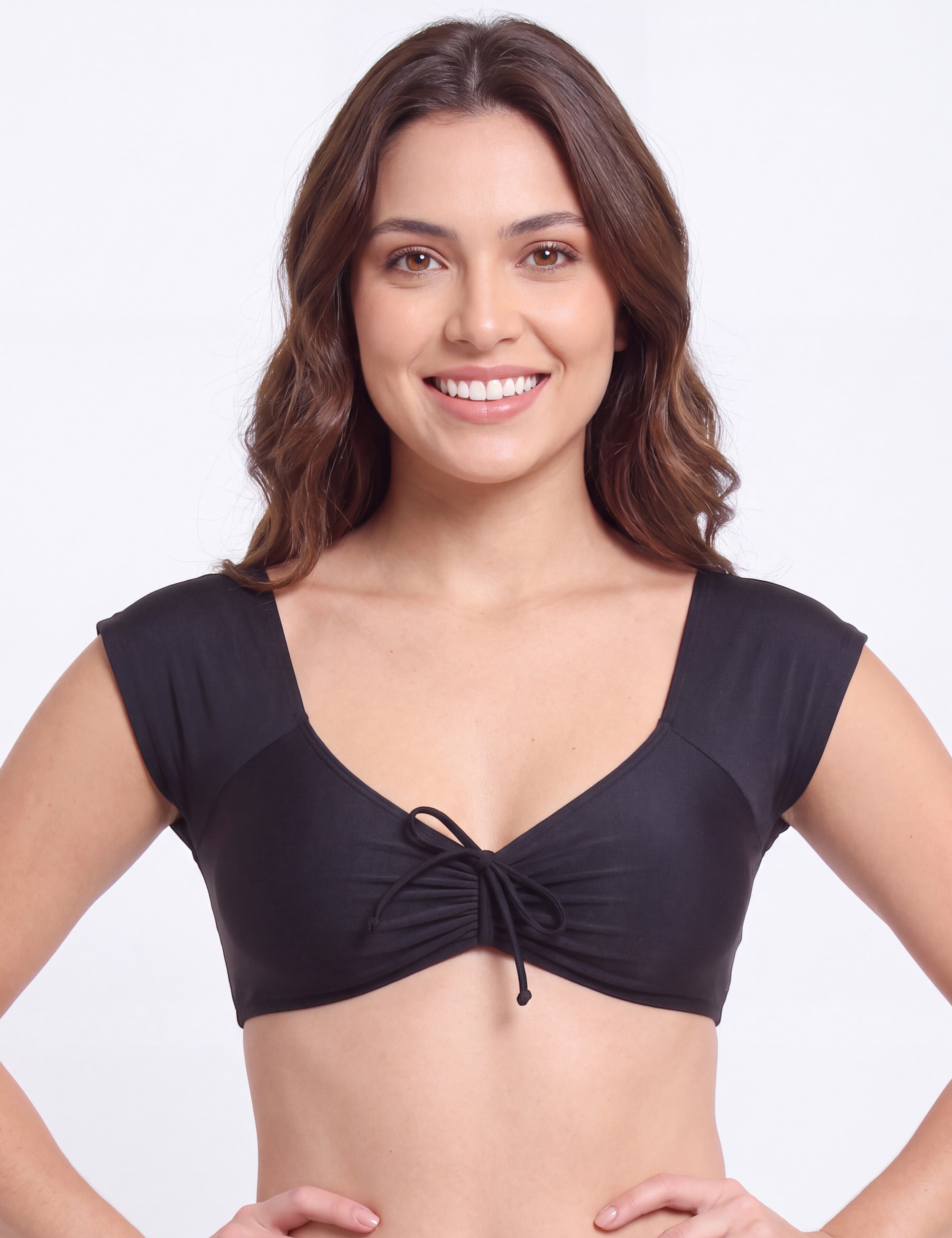 Bikini manga corta negro