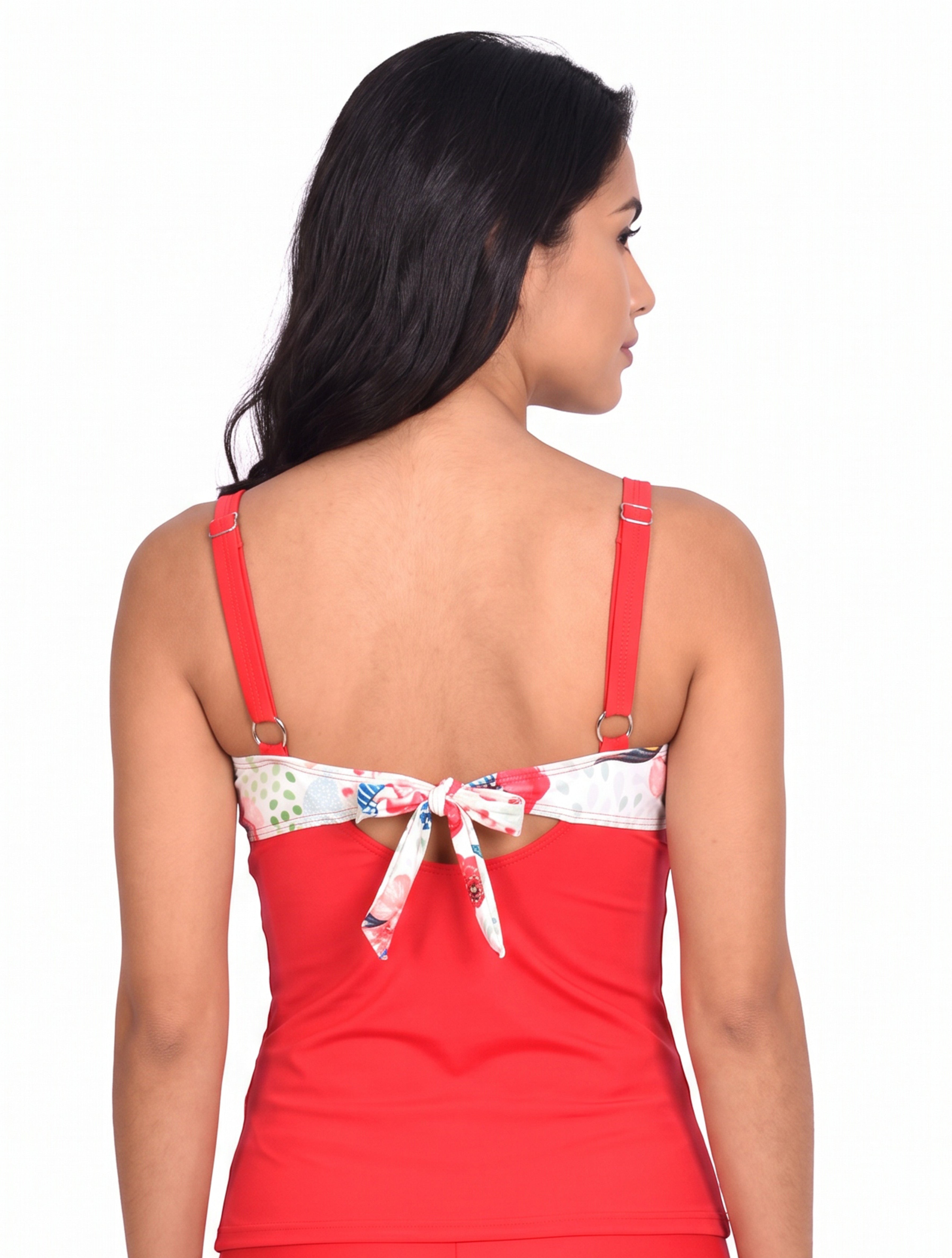 Tankini reductor estampado rojo