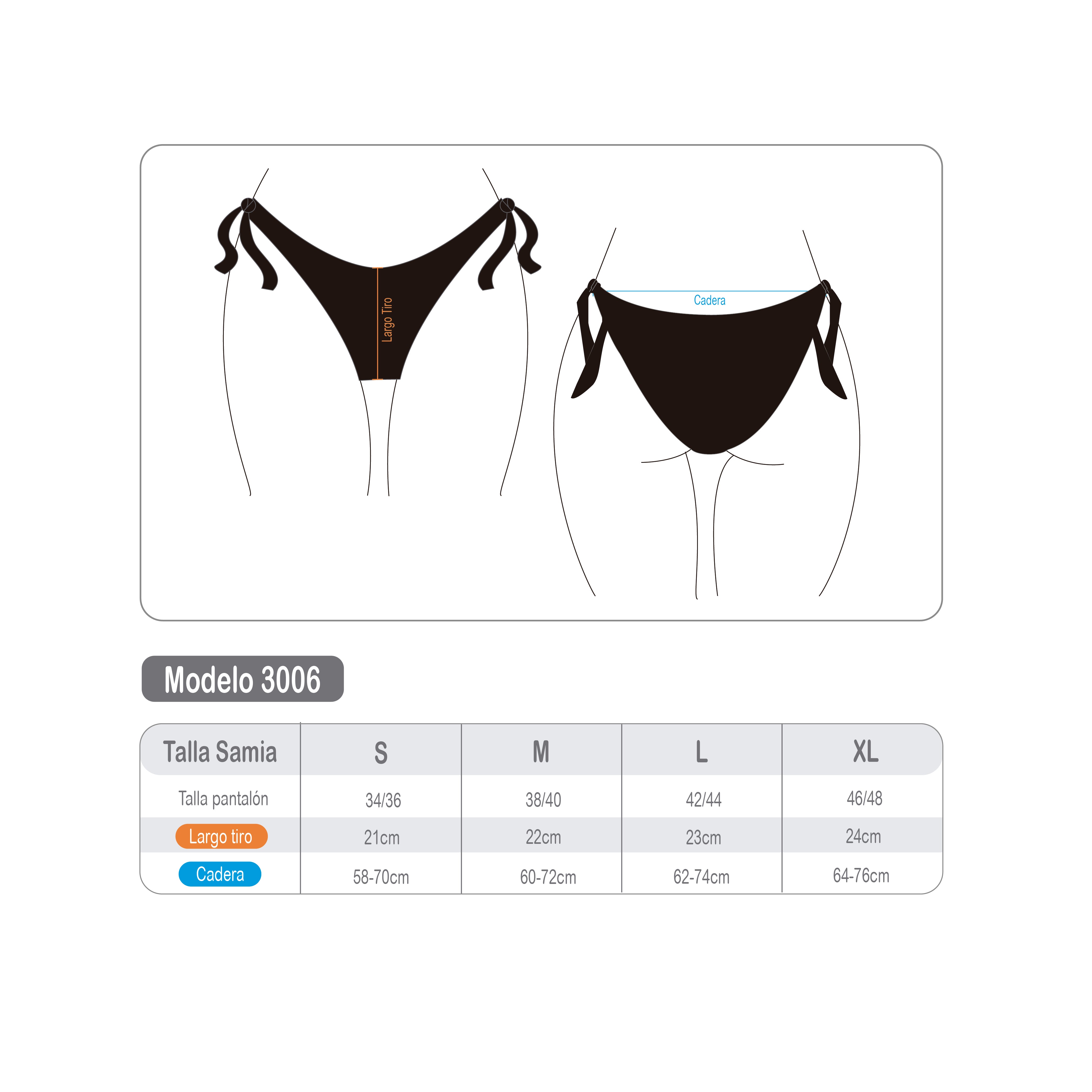 Bikini calzón clásico con amarras azul brillante