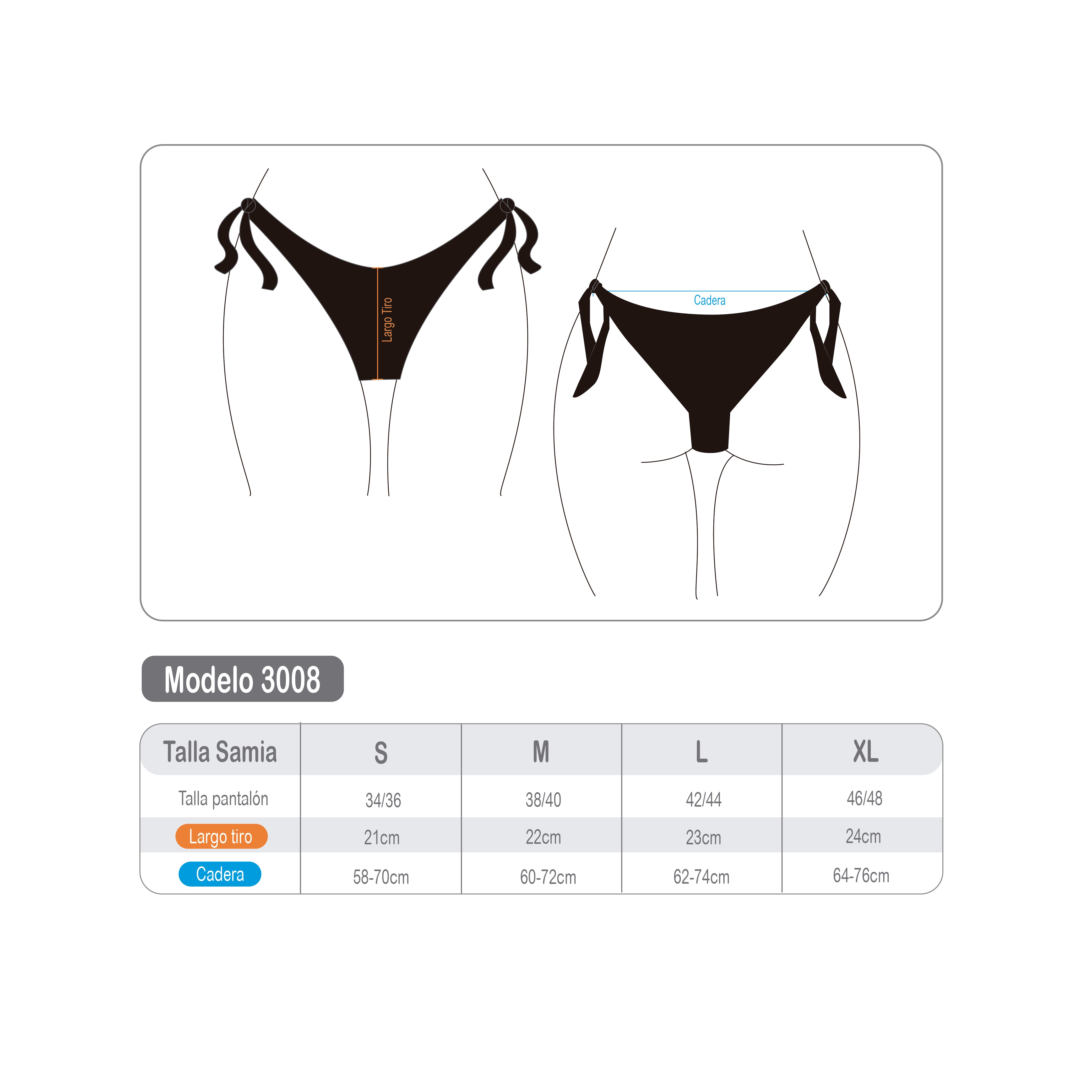 Bikini calzón clásico amarras negro