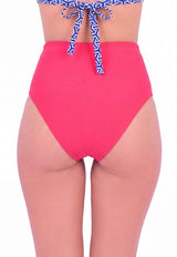 Bikini calzón tiro alto color rojo