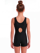 Traje de baño natación niña con pierna negro (temporada pasada)