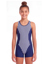 Traje de baño natación niña con pierna azul marino (temporada pasada)