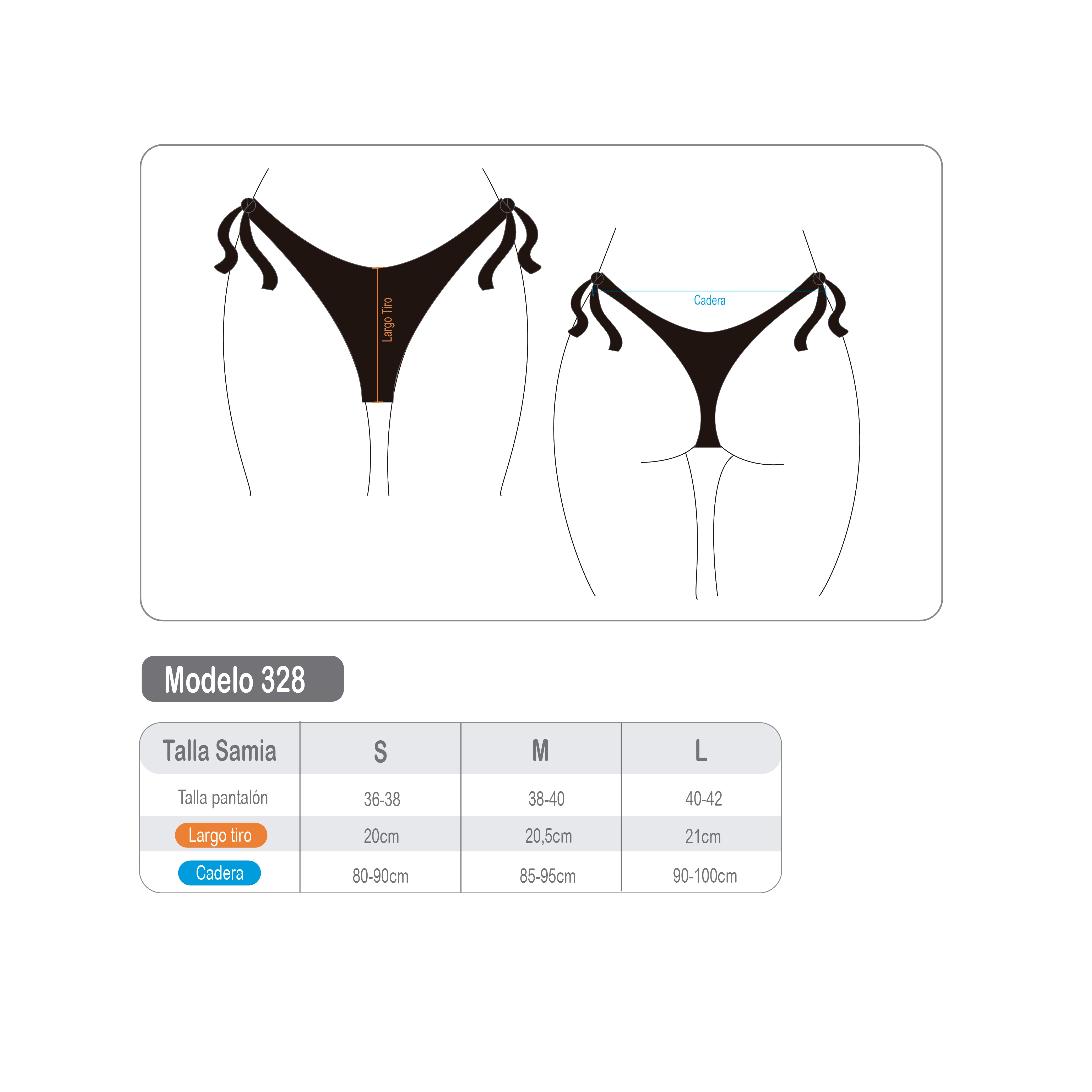 Bikini colales con amarras negro