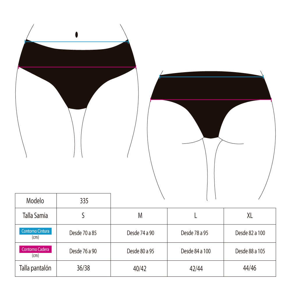 Adjustable hip bikini briefs with lilac print