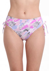 Bikini calzón cadera ajustable estampado lila