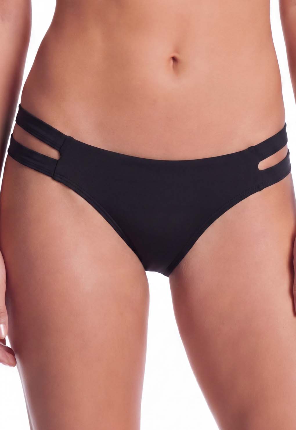 Bikini calzón con calados laterales negro XL