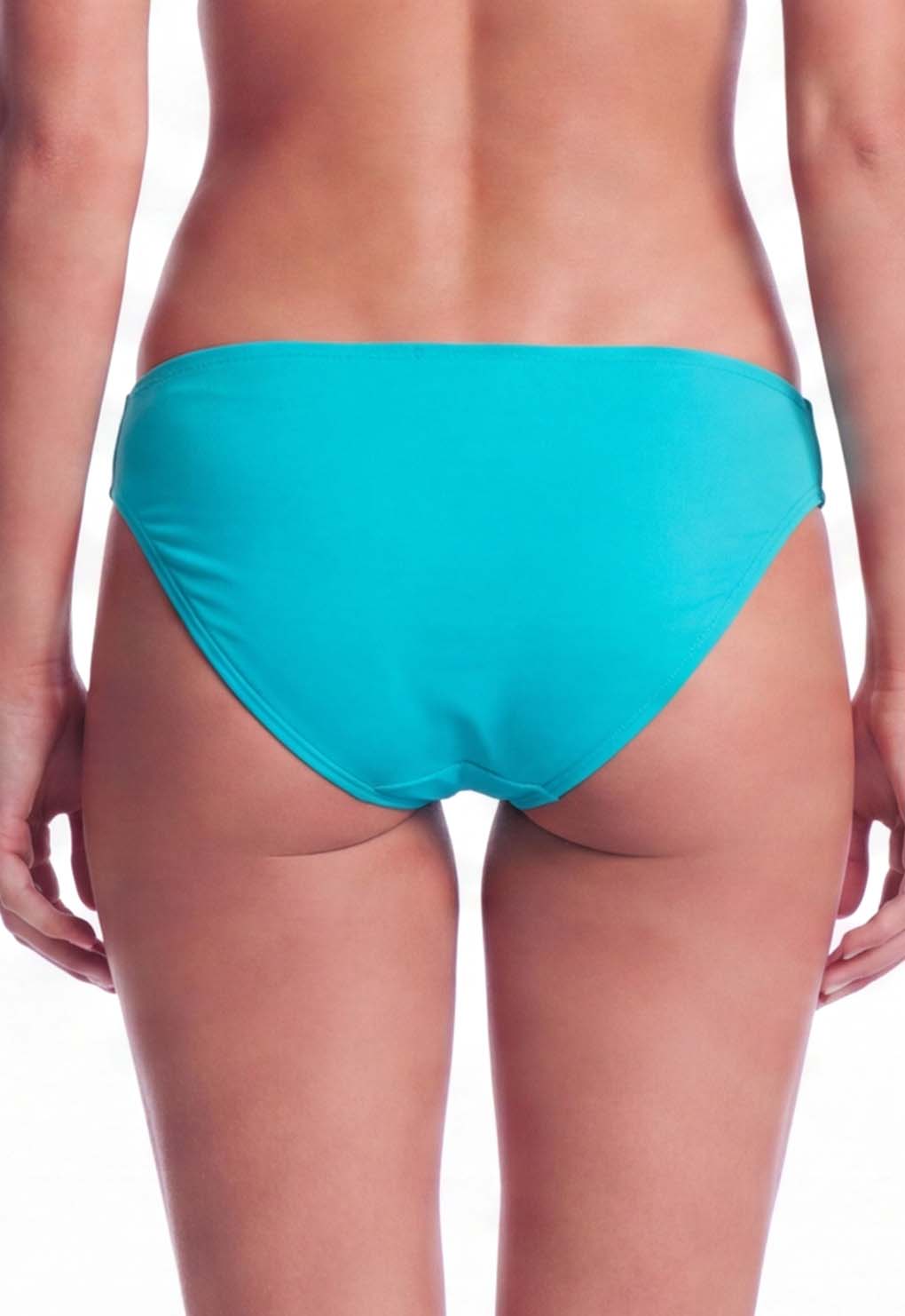 Bikini calzón con calados laterales turquesa