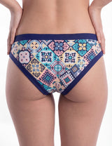 Calzón bikini clásico estampado azul