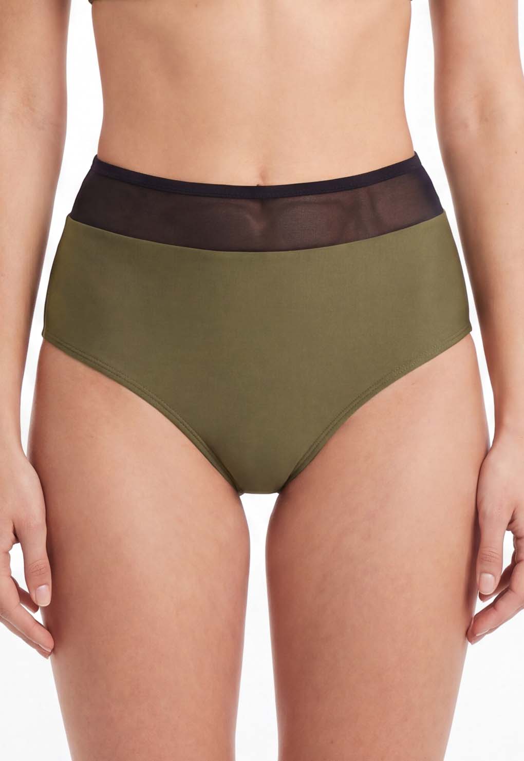 Bikini calzón pin up con transparencia color verde S
