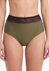 Bikini calzón pin up con transparencia color verde S