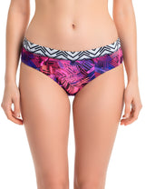 Calzón bikini con pinza estampado morado
