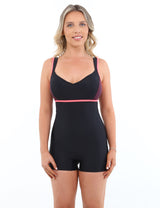 Traje de baño deportivo piernas rosado