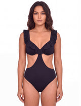 Trikini con vuelos negro
